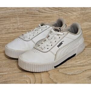 Puma Leather Sneakers Tennis Shoes Boys Size 2C White Sneakers 370678-11